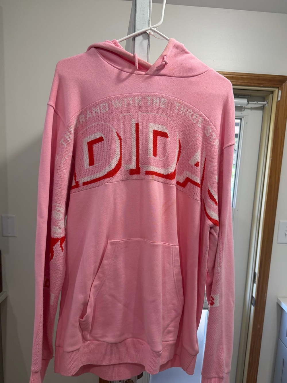 adidas Pink Crewneck Logo Hoodie Sweater